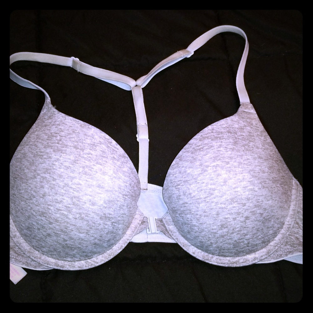 VS PINK 34B Front-Latch Heather Gray Bra